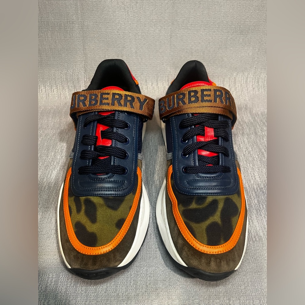 Burberry Ronnie Logo Sneakers Multicolored Leather Trim Men’s US Size 10 EU 43 - Picture 5 of 9